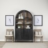 Mercana Sloan 85.5H Black Wood With Black Metal Frame Arch Cabinet