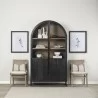 Mercana Sloan 85.5H Black Wood With Black Metal Frame Arch Cabinet - Mercana Sloan 85.5H Black Wood With Black Metal Frame Arch Cabinet