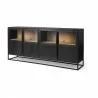 Mercana Sloan 80.0L x 17.0W x 36.0H Black Wood With Black Metal Frame Sideboard 1 - Mercana Sloan 80.0L x 17.0W x 36.0H Black Wood With Black Metal Frame Sideboard 1