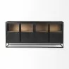 Mercana Sloan 80.0L x 17.0W x 36.0H Black Wood With Black Metal Frame Sideboard Front - Mercana Sloan 80.0L x 17.0W x 36.0H Black Wood With Black Metal Frame Sideboard Front