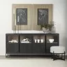 Mercana Sloan 80.0L x 17.0W x 36.0H Black Wood With Black Metal Frame Sideboard 1 - Mercana Sloan 80.0L x 17.0W x 36.0H Black Wood With Black Metal Frame Sideboard 1