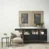 Mercana Sloan 80.0L x 17.0W x 36.0H Black Wood With Black Metal Frame Sideboard 5 - Mercana Sloan 80.0L x 17.0W x 36.0H Black Wood With Black Metal Frame Sideboard 5