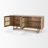 Mercana Grier 72.0L x 18.75W x 31.5H Light Brown Solid Wood W/Cane Sideboard Open
