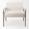Mercana Palisades Cream Upholstery With Solid Wood Accent Chair Front