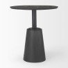 Mercana Maxwell 32" Round Black-Brown Wood With Black Metal Pedestal Bistro Table 3