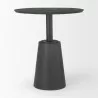 Mercana Maxwell 32" Round Black-Brown Wood With Black Metal Pedestal Bistro Table 3 - Mercana Maxwell 32" Round Black-Brown Wood With Black Metal Pedestal Bistro Table 3