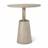 Mercana Maxwell 32" Round Light Golden Wood With Black Metal Pedestal Bistro Table Front