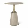 Mercana Maxwell 32" Round Light Golden Wood With Black Metal Pedestal Bistro Table Front - Mercana Maxwell 32" Round Light Golden Wood With Black Metal Pedestal Bistro Table Front