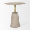Mercana Maxwell 32" Round Light Golden Wood With Black Metal Pedestal Bistro Table Front 2