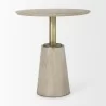 Mercana Maxwell 32" Round Light Golden Wood With Black Metal Pedestal Bistro Table Front 2 - Mercana Maxwell 32" Round Light Golden Wood With Black Metal Pedestal Bistro Table Front 2