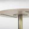 Mercana Maxwell 32" Round Light Golden Wood With Black Metal Pedestal Bistro Table Front Bottom - Mercana Maxwell 32" Round Light Golden Wood With Black Metal Pedestal Bistro Table Front Bottom