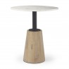 Mercana Maxwell 32" Round White-Black Wood With Black Metal Pedestal Bistro Table  4