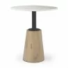 Mercana Maxwell 32" Round White-Black Wood With Black Metal Pedestal Bistro Table  4 - Mercana Maxwell 32" Round White-Black Wood With Black Metal Pedestal Bistro Table  4