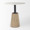 Mercana Maxwell 32" Round White-Black Wood With Black Metal Pedestal Bistro Table  5