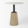 Mercana Maxwell 32" Round White-Black Wood With Black Metal Pedestal Bistro Table  5 - Mercana Maxwell 32" Round White-Black Wood With Black Metal Pedestal Bistro Table  5