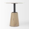 Mercana Maxwell 32" Round White-Black Wood With Black Metal Pedestal Bistro Table 1