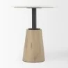 Mercana Maxwell 32" Round White-Black Wood With Black Metal Pedestal Bistro Table 1 - Mercana Maxwell 32" Round White-Black Wood With Black Metal Pedestal Bistro Table 1