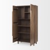 Mercana Astrid 36.0L x 17.0W x 70.0H Medium Brown Solid Wood Armoire Open