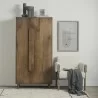 Mercana Astrid 36.0L x 17.0W x 70.0H Medium Brown Solid Wood Armoire - Mercana Astrid 36.0L x 17.0W x 70.0H Medium Brown Solid Wood Armoire