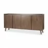 Mercana Lillie Medium Brown Wood 4 Door Tray Top Sideboard Front - Mercana Lillie Medium Brown Wood 4 Door Tray Top Sideboard Front