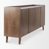Mercana Lillie Medium Brown Wood 4 Door Tray Top Sideboard Side