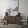 Mercana Lillie Medium Brown Wood 4 Door Tray Top Sideboard