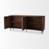 Mercana Lance 70.0L x 15.0W x 32.0H Medium Brown Solid Wood Sideboard Open