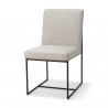 Mercana Stamford Beige Upholstered Seat With Wood Back, Black Metal Frame Dining Chair
