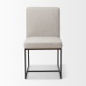 Mercana Stamford Beige Upholstered Seat With Wood Back, Black Metal Frame Dining Chair Front