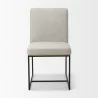 Mercana Stamford Beige Upholstered Seat With Wood Back, Black Metal Frame Dining Chair Front - Mercana Stamford Beige Upholstered Seat With Wood Back, Black Metal Frame Dining Chair Front