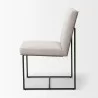 Mercana Stamford Beige Upholstered Seat With Wood Back, Black Metal Frame Dining Chair Side - Mercana Stamford Beige Upholstered Seat With Wood Back, Black Metal Frame Dining Chair Side