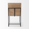 Mercana Stamford Beige Upholstered Seat With Wood Back, Black Metal Frame Dining Chair 1