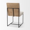 Mercana Stamford Beige Upholstered Seat With Wood Back, Black Metal Frame Dining Chair Back