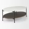 Mercana Larkin 48" Oval White Marble Top and Solid Wood Shelf With Black Metal Frame Coffee Table 9 - Mercana Larkin 48" Oval White Marble Top and Solid Wood Shelf With Black Metal Frame Coffee Table 9