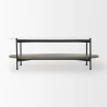 Mercana Larkin 48" Oval White Marble Top and Solid Wood Shelf With Black Metal Frame Coffee Table 7 - Mercana Larkin 48" Oval White Marble Top and Solid Wood Shelf With Black Metal Frame Coffee Table 7