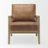 Mercana Raeleigh Tan Faux Leather Accent Chair Front - Mercana Raeleigh Tan Faux Leather Accent Chair Front