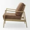 Mercana Raeleigh Tan Faux Leather Accent Chair Side - Mercana Raeleigh Tan Faux Leather Accent Chair Side