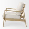 Mercana Raeleigh 28.0L x 34.1W x 34.4H Cream Fabric W/Light Brown Wood Accent Chair  Side