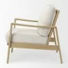 Mercana Raeleigh 28.0L x 34.1W x 34.4H Cream Fabric W/Light Brown Wood Accent Chair  Side - Mercana Raeleigh 28.0L x 34.1W x 34.4H Cream Fabric W/Light Brown Wood Accent Chair  Side