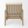 Mercana Raeleigh 28.0L x 34.1W x 34.4H Cream Fabric W/Light Brown Wood Accent Chair Back