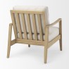 Mercana Raeleigh 28.0L x 34.1W x 34.4H Cream Fabric W/Light Brown Wood Accent Chair  Back