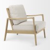 Mercana Raeleigh 28.0L x 34.1W x 34.4H Cream Fabric W/Light Brown Wood Accent Chair 