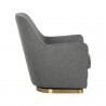 Sunpan Marcela Swivel Lounge Chair - Belfast Koala Grey - Side Angle