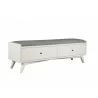 Alpine Furniture Flynn Bench, White - Front Side Angle - Alpine Furniture Flynn Bench, White - Front Side Angle