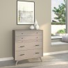 Alpine Furniture Flynn Mid Century Modern 4 Drawer Multifunction Chest w/Pull Out Tray, Grey - Lifestyle 2