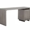 Sunpan Lewis Desk Grey - Back Side Angle - Sunpan Lewis Desk Grey - Back Side Angle