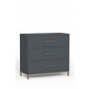 Alpine Furniture Madelyn Three Drawer Small Chest, Slate Gray - Front Side Angle