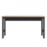 Manhattan Comfort Fortress 72.4" Natural Wood and Steel Garage Table in Charcoal Grey Front