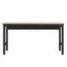 Manhattan Comfort Fortress 72.4" Natural Wood and Steel Garage Table in Charcoal Grey Front - Manhattan Comfort Fortress 72.4" Natural Wood and Steel Garage Table in Charcoal Grey Front