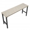 Manhattan Comfort Fortress 72.4" Natural Wood and Steel Garage Table in Charcoal Grey Top Angle